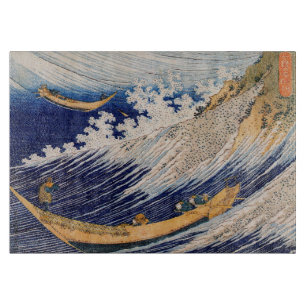 Hokusai Ocean Waves Sea Boats Cutting Board