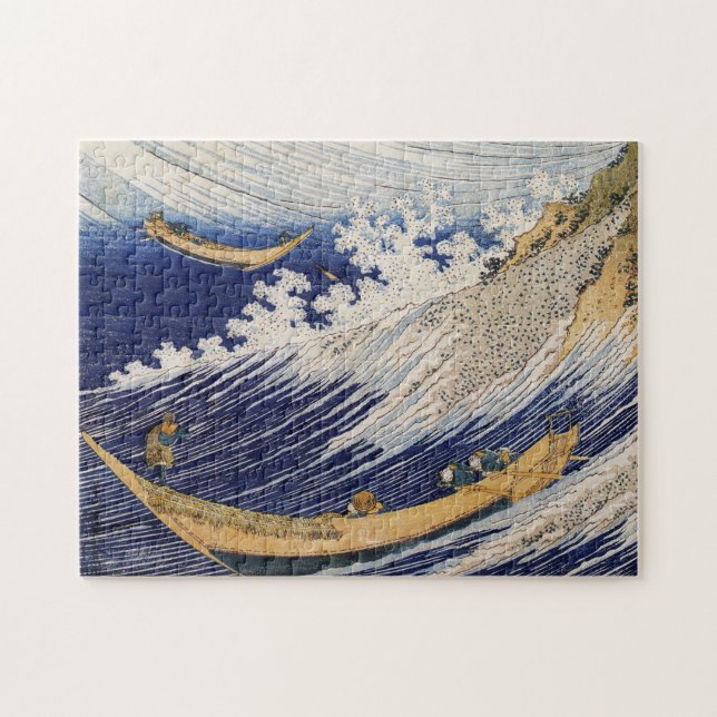 Hokusai Ocean Waves Sea Boats Jigsaw Puzzle (Horizontal)