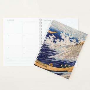 Hokusai Ocean Waves Sea Boats Planner