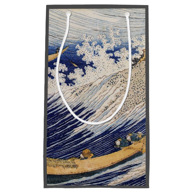 Hokusai Ocean Waves Sea Boats Small Gift Bag (Front)