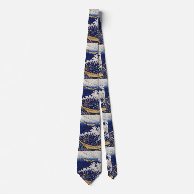 Hokusai Ocean Waves Sea Boats Tie (Front)
