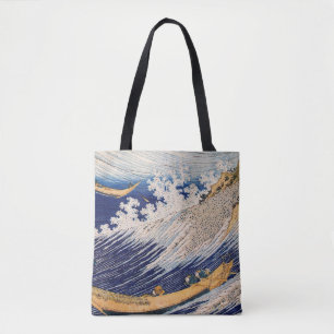Hokusai Ocean Waves Sea Boats Tote Bag