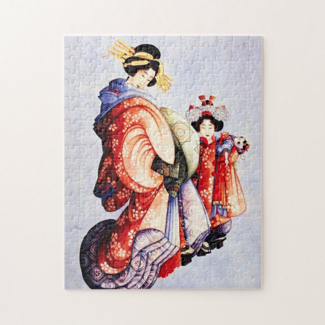Hokusai Oiran and Kamuro Puzzle (Vertical)
