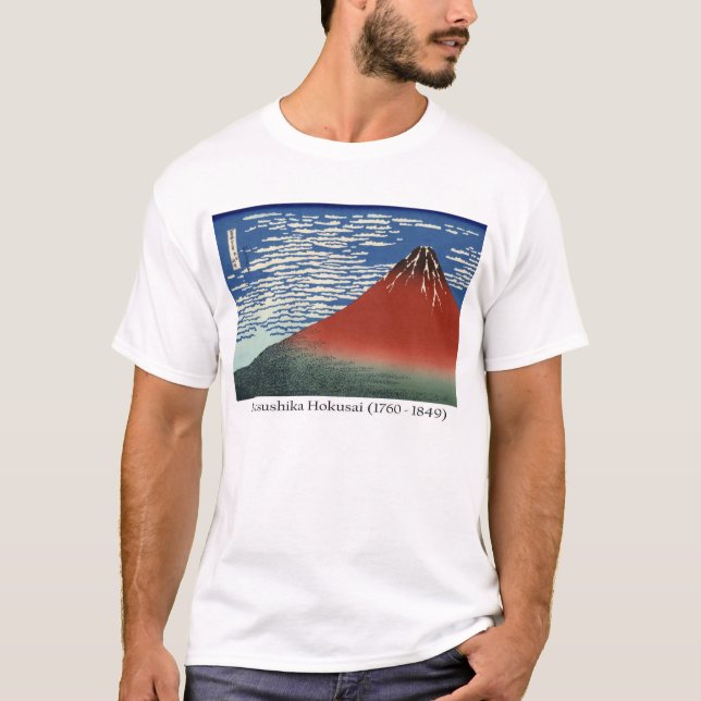 Hokusai on Mt. Fuji, - Southern wind clear sky T-Shirt (Front)