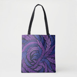 Hokusai Phoenix Tote Purple Feather Japan Art Bag