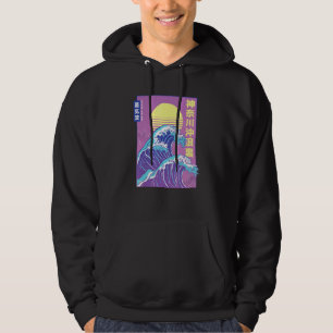 Hokusai Retro Vaporwave Aesthetic Large Wave Hoodie