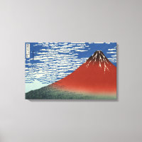 Hokusai South Wind Clear Sky Red Fuji Canvas