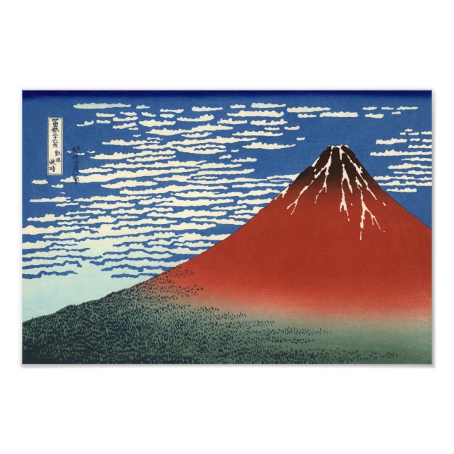 Hokusai South Wind Clear Sky Red Fuji Print (Front)