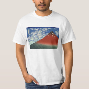 Hokusai South Wind Clear Sky Red Fuji T-shirt