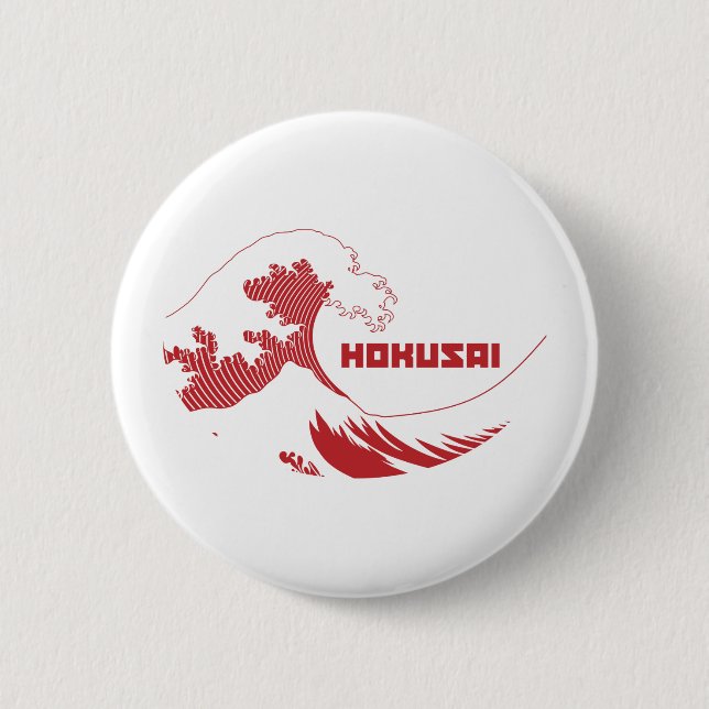 Hokusai - The Great Wave 6 Cm Round Badge (Front)