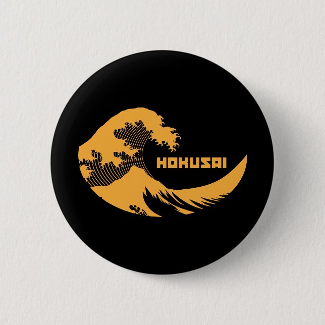 Hokusai - The Great Wave 6 Cm Round Badge (Front)