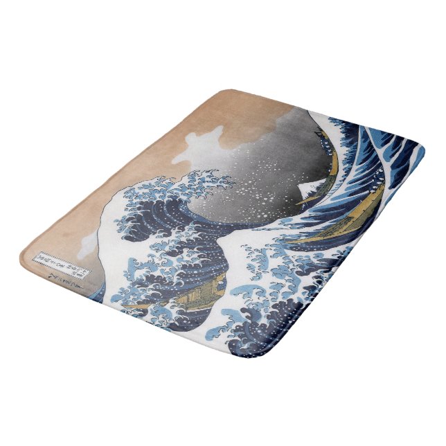 Hokusai , "The Great Wave off Kanagawa" Bath Mat (Angled)