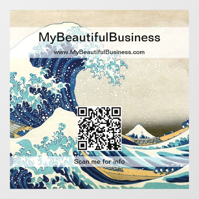 Hokusai - The Great Wave off Kanagawa - QR Code (Sheet)