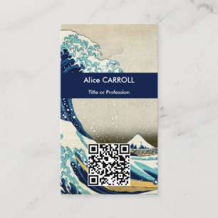 Hokusai - The Great Wave off Kanagawa - QR Code Business Card