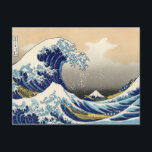 Hokusai The Great Wave Postcard<br><div class="desc">Hokusai The Great Wave postcard. Japanese woodblock print from 1830-1833. One of the most famous Japanese artworks in the world, Hokusai’s The Great Wave off Kanagawa is the first entry in his Thirty-six Views of Mount Fuji. The mountain itself can be seen in the background while the wave menaces wooden...</div>