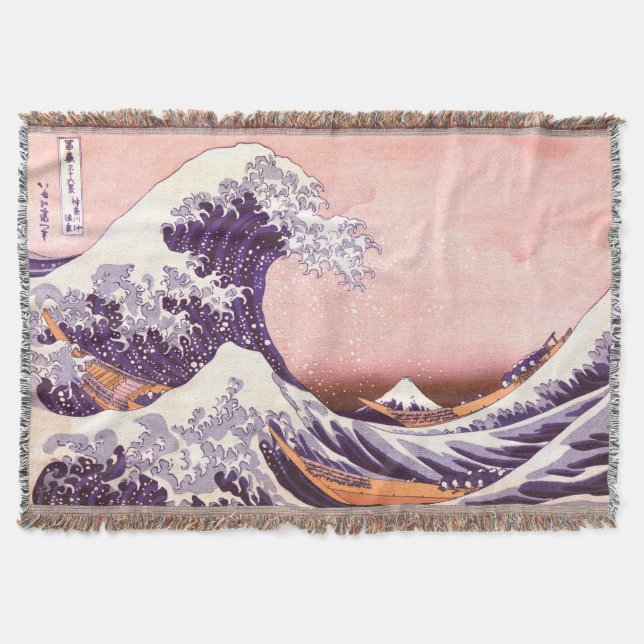 hokusai - The great Wave Throw Blanket (Front)