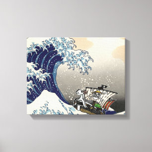 Hokusai waves Premium Wrapped Canvas (Gloss)