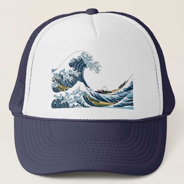 Hokusai's Great Wave off Kanagawa Trucker Hat (Front)