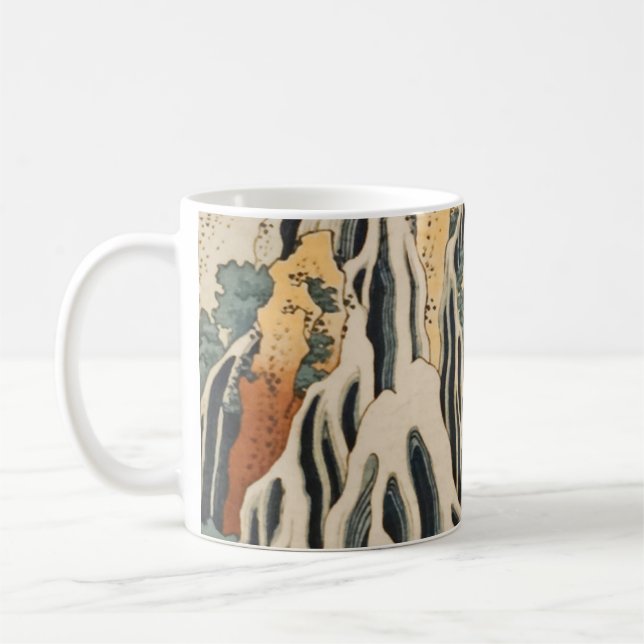 Hokusai's Waterfalls Kirifuri Coffee Mug (Left)