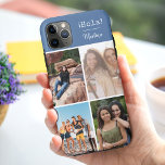 ¡Hola! 4 Photo Collage Blue Personalised Case-Mate iPhone Case<br><div class="desc">Create your own custom photo Phone case for iphone 11 pro max and many other models. The design features a grid style photo collage with 4 of your favourite photos, your name and the word ¡Hola! in typewriter text. The photo template is set up ready for you to add your...</div>