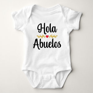 Hola Abuelos Spanish Pregnancy Announcement Baby Bodysuit