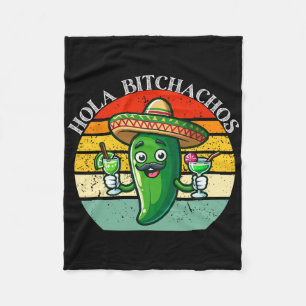 Hola Achos Funny Jalapeno Mexican Cinco De Mayo Me Fleece Blanket