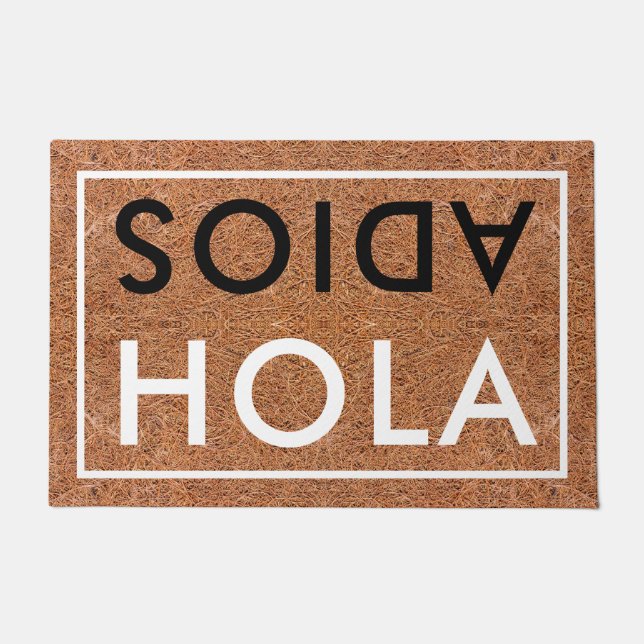 Hola Adios Spanish Welcome Coir Doormat (Front)