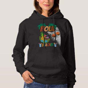 Hola Beaches Cat Wearing Glasses For Man & Women Hoodie