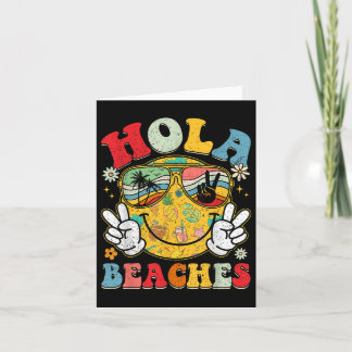 Hola Beaches Smile Face Funny Beach Vacation Summe Card