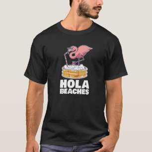 Hola Beaches Summer Beach Flamingo Sunglasses T-Shirt