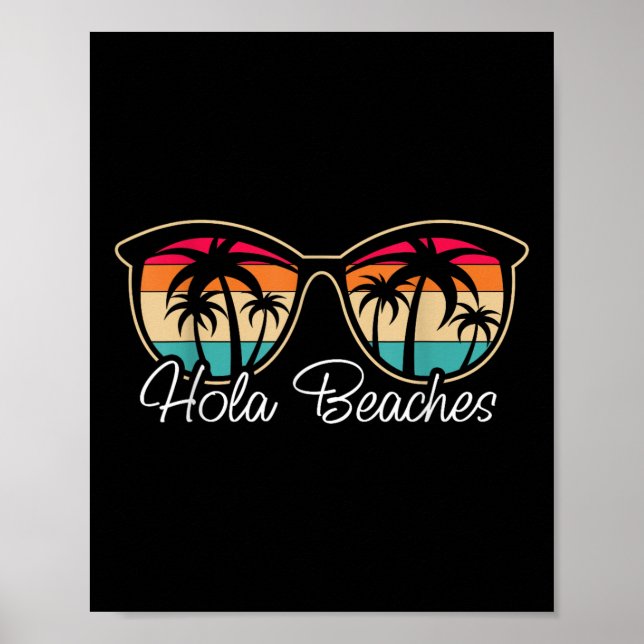 Hola Beaches Vacation Beach Sun Wedding Beach Fan  Poster (Front)