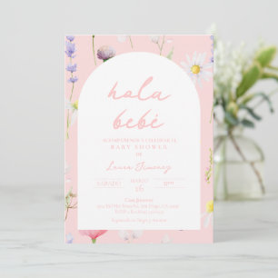 Hola Bebe Flor Invitación Spanish Invitation