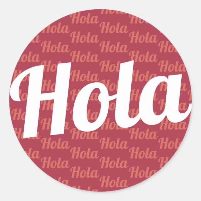 Hola greeting classic round sticker (Front)