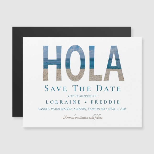 Hola Mexico Beach Wedding Save The Date (Front/Back)