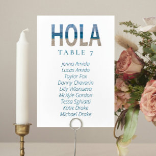 Hola Mexico Beach Wedding Seating Chart Cards