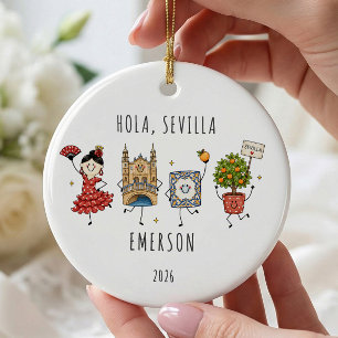 Hola Sevilla Personalised Travel Ornament