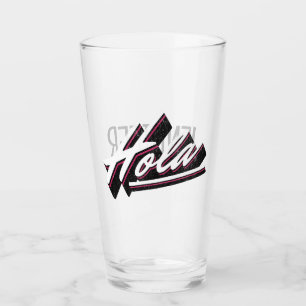 Hola text design glass