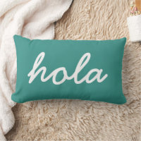 Hola Turquoise Throw Pillow, Modern Living Room