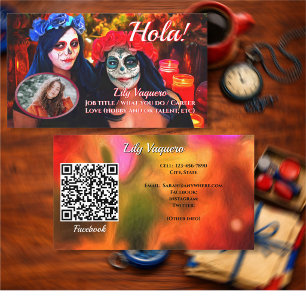 Hola Vallarta Catrinas 1718 QR Code Calling Card