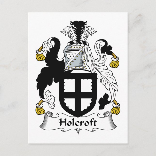 Holcroft Family Crest Postcard (Front)
