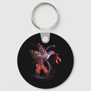 Hold Burgundy Ribbon Brain Aneurysm Awareness Key Ring