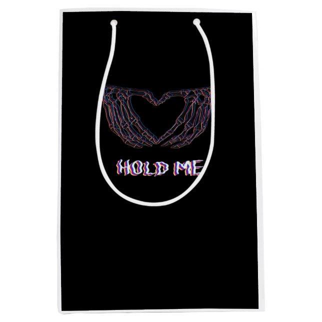 Hold Me Classic - Skeleton Hand Heart Medium Gift Bag (Front)