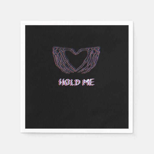 Hold Me Classic - Skeleton Hand Heart Napkin (Front)