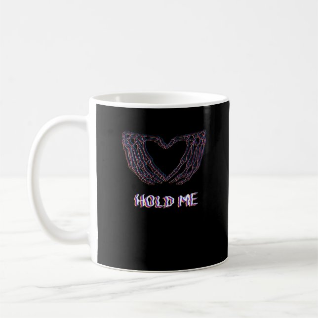 Hold Me Classic Skeleton Hand Heart Style Coffee Mug (Left)