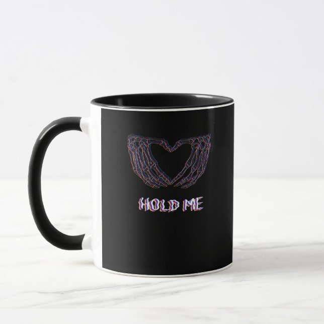 Hold Me Classic Skeleton Hand Heart Style Mug (Left)