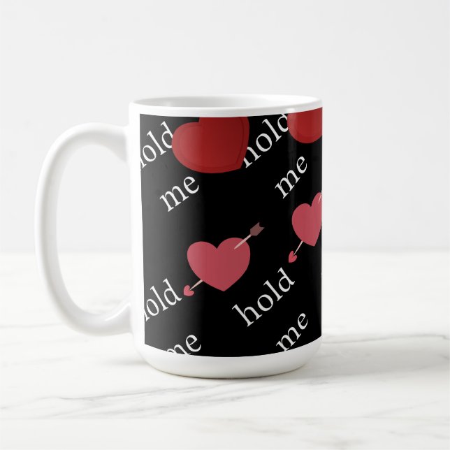 "Hold Me" Romantic Hearts Dark Aesthetic Mug – Lov (Left)