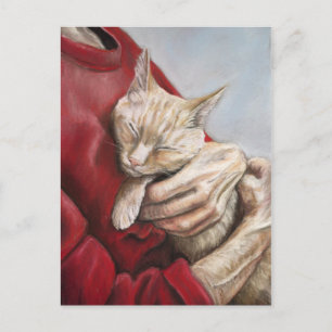 Hold Me Tight Cat Art Postcard