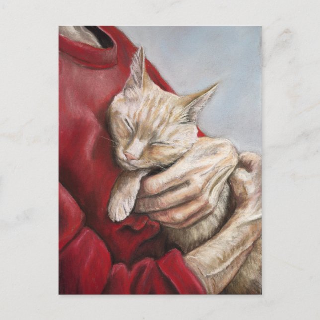Hold Me Tight Cat Art Postcard (Front)