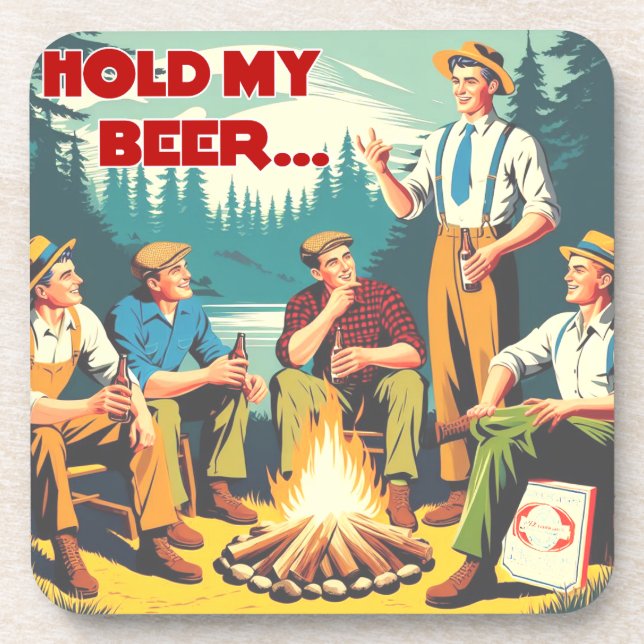 Hold My Beer Camping Coaster (Front)