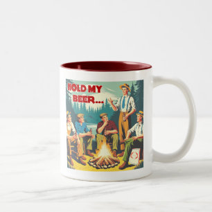 Hold My Beer Camping Two-Tone Coffee Mug
